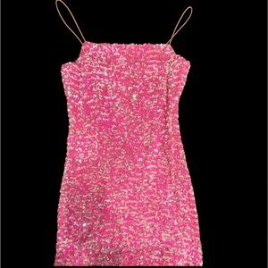 Thirty Thirty LA Pink Sequin Barbie Mini Dress M